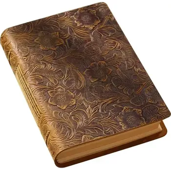 Diář Zápisník - Diář z pravé kůže 14x19 cm Traditional Flower