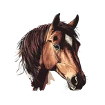 Moon River samolepka s koněm, hlava koně , kůň 5x5 cm