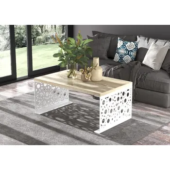 Konferenční stolek ADRK Konferenční stolek RINA W-S 100, dub sonoma/bílá