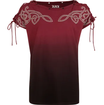 Dámské tričko Tričko z Black Premium by EMP - Celtic fine lines - Ženy - červená