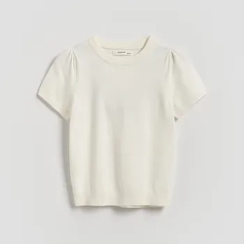 Dívčí svetr Reserved - Svetr s krátkým rukávem - krémová - 266DB-01X - 266DB-01X-128