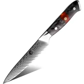 Kuchyňský nůž Víceučelový nůž z damaškové oceli SaKuRo Sakai 12,7 cm