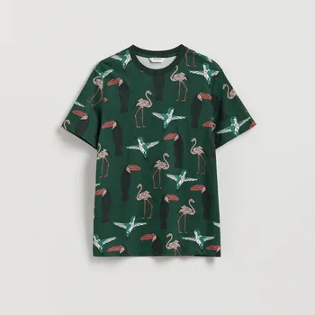 Reserved - Tričko regular z bavlny - petrolejová - 507EX-67X - 507EX-67X-XXL