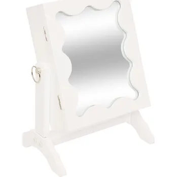 Zrcadlo Atmosphera Kosmetické zrcátko se schránkou na šperky CHERI, 29 x 22 x 15 cm, bílé