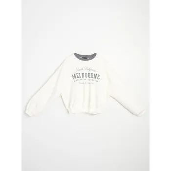 Oblečení a móda Sinsay - Mikina s&nbsp;potiskem - krémová - 010FJ-01X - 010FJ-01X-XL