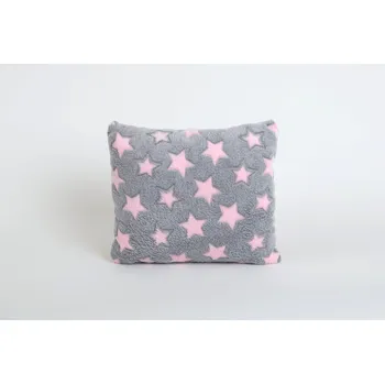 Polštář Dětský dekorační polštářek - flecce - 30x25 cm - růžové hvězdičky