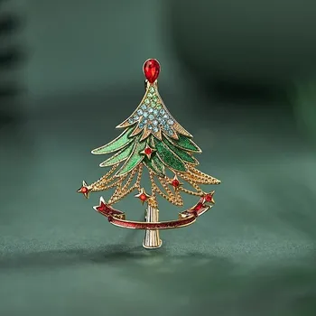 Brož Éternelle Vánoční brož Swarovski Elements Fionnita - vánoční stromeček B2052-20201071AJ Barevná/více barev