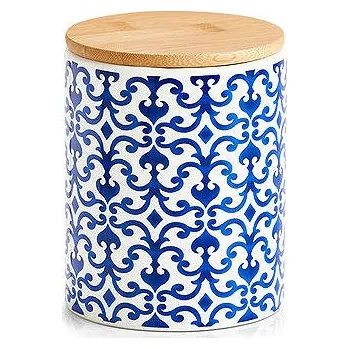 Dóza na potraviny Zeller Keramická dóza Maroko 600 ml, 9,5 × 12,2 cm, modrobílá