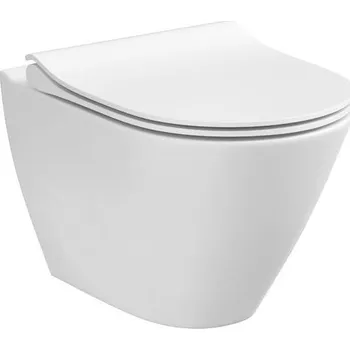Klozet Cersanit K701-104 - Závěsné WC s prkénkem CITY OVAL keramika/bílá