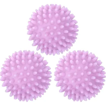 Praní a péče o prádlo Sada 3 míčků do sušičky prádla 6 cm Opakovaně použitelné masážní kuličky s hroty Usnadnění sušení Ekologická úspora energie fialová