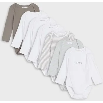 Kojenecké oblečení Sinsay - Bavlněné body 7 pack - bílá - 785EM-00X - 785EM-00X-68