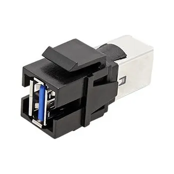 Elektrický konektor BACHMANN Keystone spojka USB3.0 A(F) - USB3.0 B(F), černá (917.400) - 19.07.1979