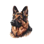 Moon River Německý ovčák vlčák samolepka se psem 6x4