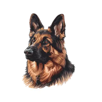 samolepka UV samolepka se psem Německý ovčák vlčák 6x4 (UV samolepka s plemeny psů , plemena )