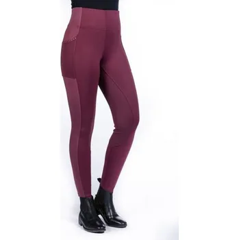 Jezdecké kalhoty HKM Legíny Mesh HKM, s gripem, dámské, wine red 32-34