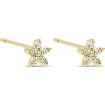 Náušnice Květinové náušnice - pecky s pěti zirkony 3712