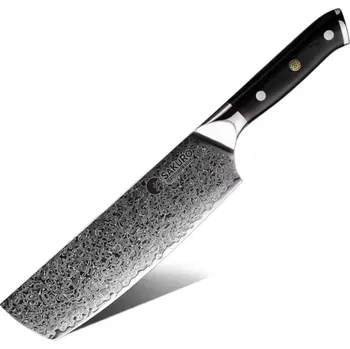 Kuchyňský nůž Japonský nůž nakiri z damaškové oceli SaKuRo G10 17 cm