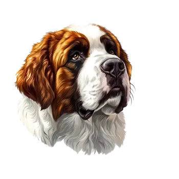 samolepka UV samolepka se psem Bernardýn 5x5 (UV samolepka s plemeny psů , plemena )