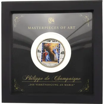 20 $ Cookovy ostrovy 2014 – Philippe de Champaigne – Zvěstování Marii, 3 oz stříbra, Masterpieces of Art 93,3 g (3 oz)
