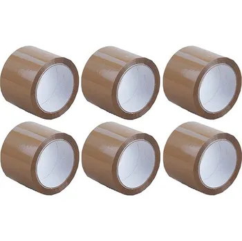 Lepicí páska IDEAL BOX Lepicí páska 75 mm / 66 m, hnědá, 6 ks