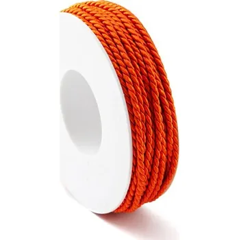 Příze Šňůra Twisted 4 mm Oranžová