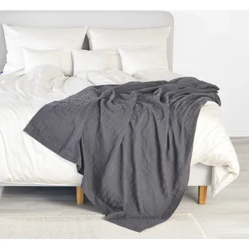 Povlečení DARRÉ Bavlněný pléd - tmavě šedý