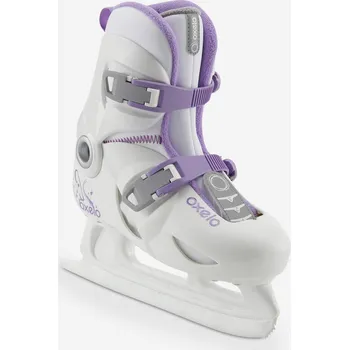 Zimní brusle OXELO DĚTSKÉ LEDNÍ BRUSLE PLAY 3 BÍLÉ 34/36 BÍLÁ|FIALOVÁ