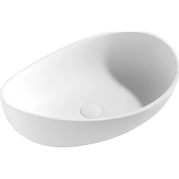 Umyvadlo CERANO - Umyvadlo z litého mramoru Valentino - na desku - bílá matná - 60x37 cm