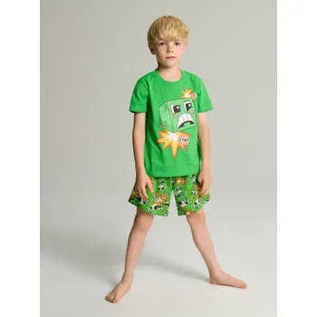 Dětská móda Sinsay - Dvoudílné pyžamo Minecraft - zelená - 231EV-77X - 231EV-77X-116