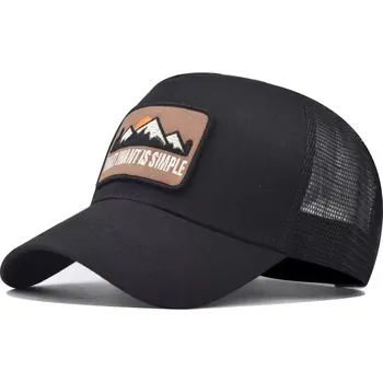 Kšiltovka Čepice s kšiltem Trucker kšiltovka Simple Černá