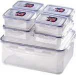 SADA 7x Dóza na potraviny LOCK modrá/čirá