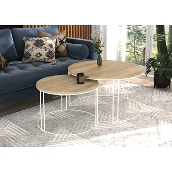 Konferenční stolek ADRK Konferenční stolek ETTA W-S 75, dub sonoma/bílá