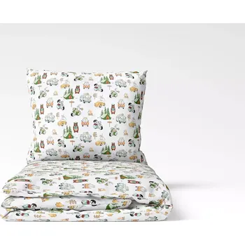 Povlečení Dětské bavlněné povlečení Kempující zvířátka 140x200+70x90