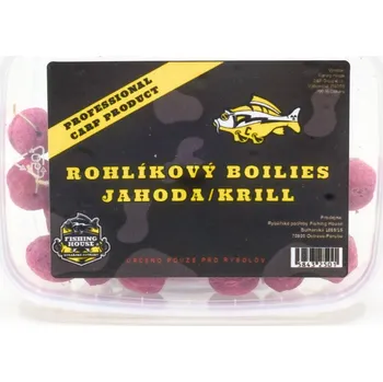 Boilies Fishing House Rohlíkový boilies 40g Jahoda/Krill Průměr: 14mm
