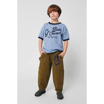 Chlapecké kalhoty Dětské kalhoty Bobo Choses Tic Tac Toe 225AC077 zelená 81X, vel. 149/155