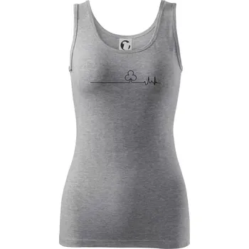 Dámské tričko Poker EKG žaludy trefy - Dámské tílko - M ( Tmavě šedý melír )