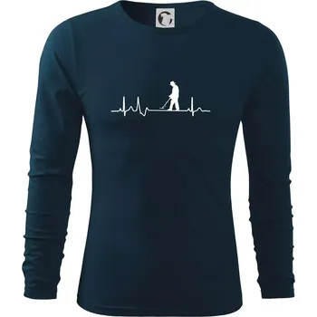 Pánské oblečení EKG detektor - Triko s dlouhým rukávem FIT-T long sleeve - M ( Námořní modrá (velmi tmavá - téměř černá) )