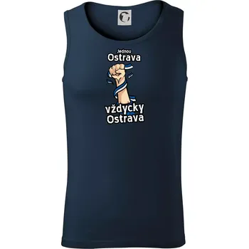 Jednou Ostrava vždycky Ostrava - Tílko pánské Core - L ( Námořní modrá (velmi tmavá - téměř černá) )