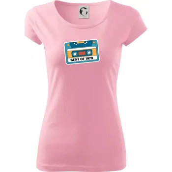 Dámské tričko Narozeniny kazeta Best of 1979 - Dámské triko Pure - XS ( Růžová )