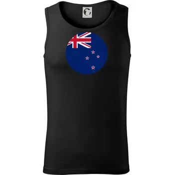 Nový Zéland - Vlajka kulatá velká - Tílko pánské Core - L ( Černá )