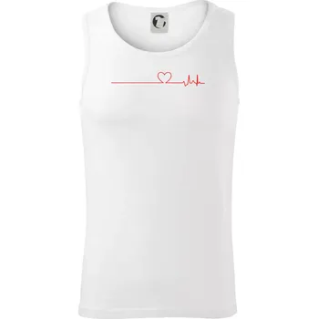 Poker EKG srdce červené - Tílko pánské Core - S ( Bílá )