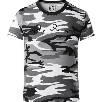 Chlapecké tričko Geocache ekg - Dětské maskáčové triko - 134 cm/8 let ( Šedý maskáč )