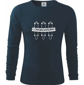 Pánské oblečení 3 longboardy - Triko s dlouhým rukávem FIT-T long sleeve - M ( Královská modrá )