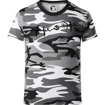 Chlapecké tričko EKG elektrikář - Dětské maskáčové triko - 134 cm/8 let ( Šedý maskáč )