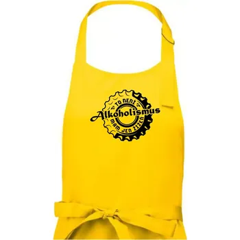 Kuchyňská zástěra Alkoholismus pivo - Pánská zástěra na vaření - Univerzální velikost ( Žlutá )