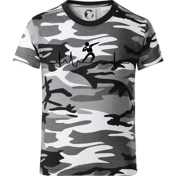 Chlapecké tričko EKG vrh koulí - Dětské maskáčové triko - 134 cm/8 let ( Šedý maskáč )