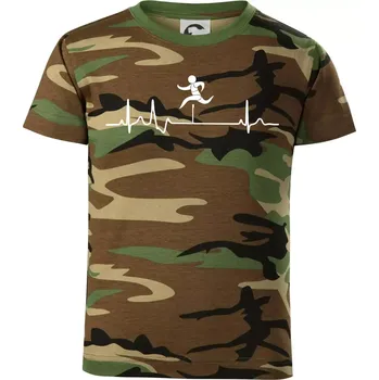 EKG překážkový běh - Dětské maskáčové triko - 122 cm/6 let ( Hnědý maskáč )