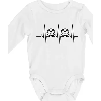 Ekg fotbal velký - Body kojenecké s dlouhým rukávem - Dlouhý r. 3-6 měs ( Bílá )