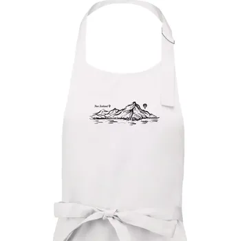 Kuchyňská zástěra Nový Zéland nápis a hory Aoraki - Mount Cook - Dámská zástěra na vaření - Univerzální velikost ( Bílá )