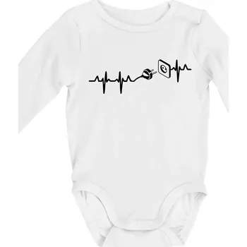 EKG elektrikář - Body kojenecké s dlouhým rukávem - Dlouhý r. do 3 měs ( Bílá )